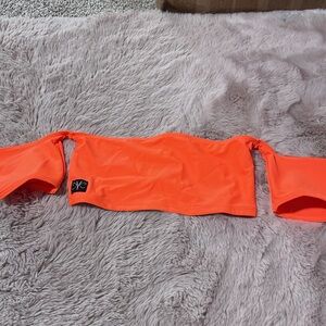 Vibrant Orange Off-Shoulder Crop Top